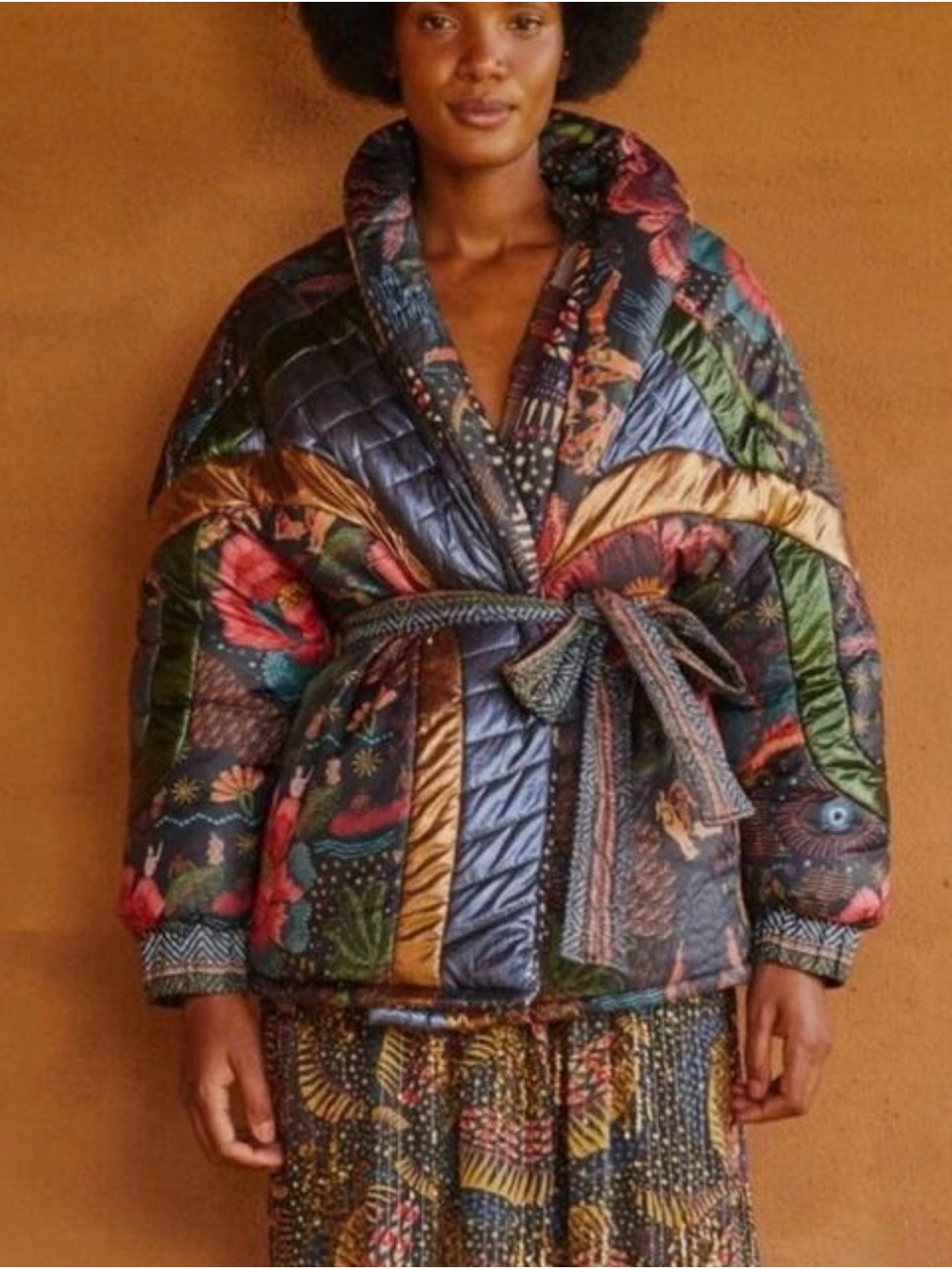 Farm rio wild bananas reversible  Multicolor Wrap Belt Jacket - Women